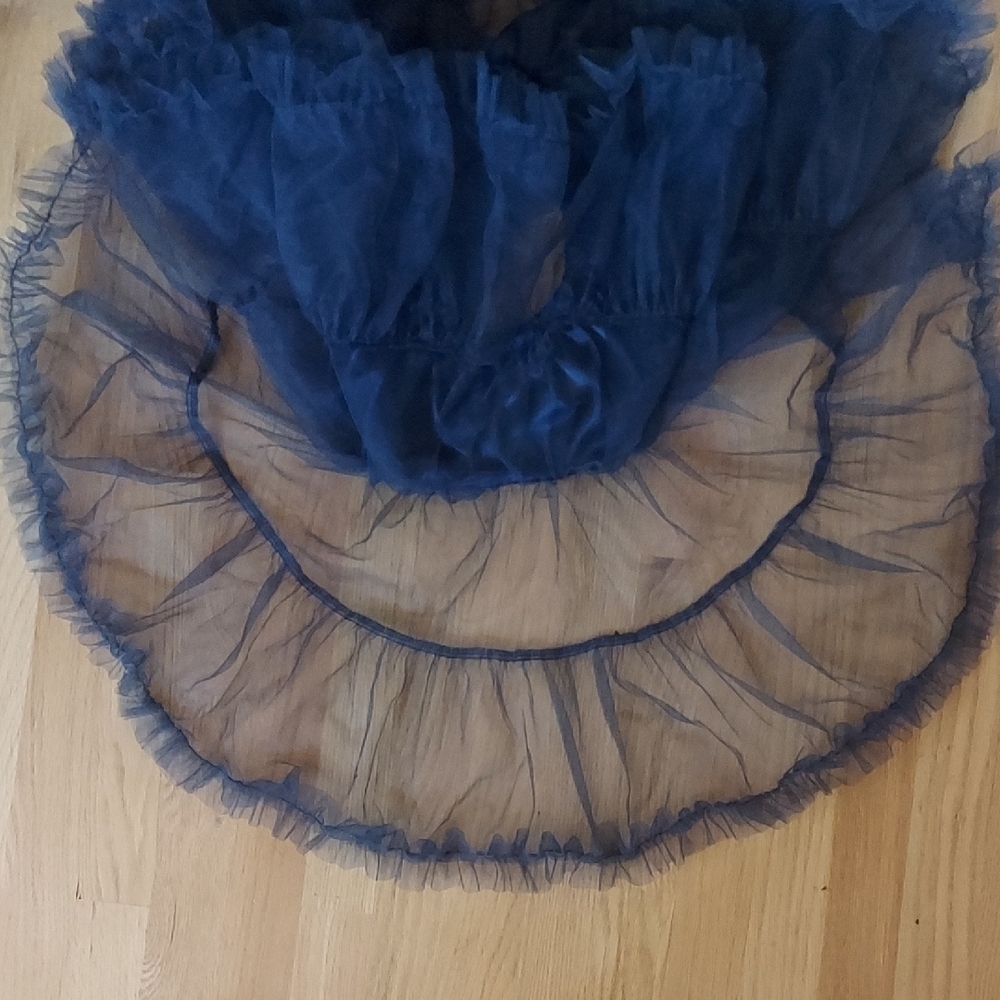 Two layer Navy Blue Tulle Petticoat Skirt - Picture 4 of 6